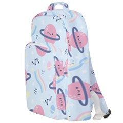Cute Planet Space Seamless Pattern Background Double Compartment Backpack