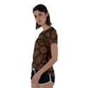 Cartoon brown stone grass seamless background texture pattern Short Sleeve Foldover Tee View2