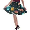 Seamless pattern with breakfast symbols morning coffee A-line Skater Skirt View2