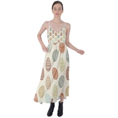 Seamless Pattern Colorful Easter Egg Flat Icons Painted Traditional Style Tie Back Maxi Dress