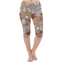 Vector seamless pattern with doodle coffee equipment Lightweight Velour Cropped Yoga Leggings View1