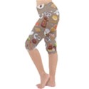 Vector seamless pattern with doodle coffee equipment Lightweight Velour Cropped Yoga Leggings View2