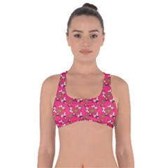 Clown Ghost Pattern Pink Got No Strings Sports Bra
