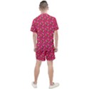 Clown Ghost Pattern Pink Men s Mesh Tee and Shorts Set View2