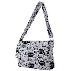 Cute Cat Faces Pattern Full Print Messenger Bag (s)