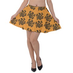 Inka Cultur Animal - Animals And Occult Religion Velvet Skater Skirt