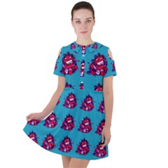 Little Devil Baby - Cute And Evil Baby Demon Short Sleeve Shoulder Cut Out Dress 
