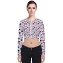 Adorable seamless cat head pattern01 Long Sleeve Zip Up Bomber Jacket View1