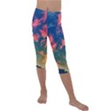  Brushstroke Skies Kids  Lightweight Velour Capri Leggings  View1