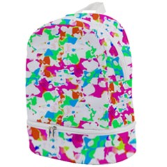 Bright Multicolored Abstract Print Zip Bottom Backpack