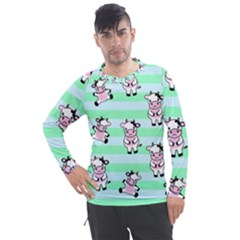 Cow Pattern Men s Pique Long Sleeve Tee