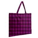 Dark purple, violet tartan, buffalo plaid like pattern Zipper Large Tote Bag View2