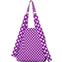 White and purple, polka dots, retro, vintage dotted pattern Center Zip Backpack View2