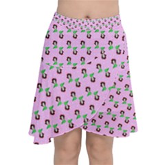 Headphones Girl Pink Chiffon Wrap Front Skirt