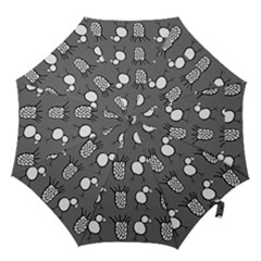 Grey Base, B&w Chpa Pattern Design Hook Handle Umbrellas (medium) by CHPALTD