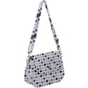 kitten head paw footprint seamless pattern 1 Saddle Handbag View1