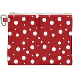 Mushroom Pattern, Red And White Dots, Circles Theme Canvas Cosmetic Bag (xxxl) by Casemiro