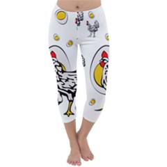 Roseanne Chicken, Retro Chickens Capri Winter Leggings 