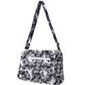 Stylized Botanical Motif Black And White Print Front Pocket Crossbody Bag View2