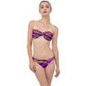 Abstract geometric blocks, yellow, orange, purple triangles, modern design Classic Bandeau Bikini Set View1