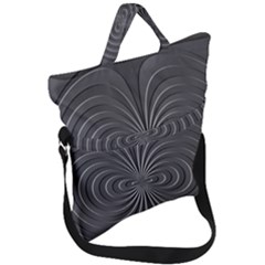 Abstract Metallic Spirals, Silver Color, Dark Grey, Graphite Colour Fold Over Handle Tote Bag by Casemiro