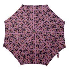 60s Girl Floral Pink Hook Handle Umbrellas (large) by snowwhitegirl