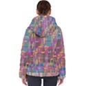 Colorful shapes texture                                                  Women s Hooded Puffer Jacket View2