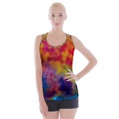 Colorful Watercolors Texture                                                   Criss Cross Back Tank Top