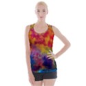 Colorful watercolors texture                                                   Criss cross Back Tank Top View1