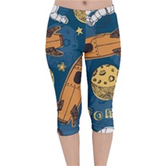 Missile Pattern Velvet Capri Leggings 