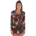 Seamless Vector Pattern Long Sleeve Hooded T-shirt View1