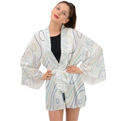 Abstract Colorful Topographic Map Design Vector Long Sleeve Kimono