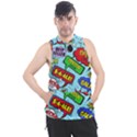 Comic Bubbles Seamless Pattern Men s Sleeveless Hoodie View1