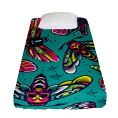 Vintage Colorful Insects Seamless Pattern Fitted Sheet (single Size)