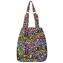 Graffiti Word Seamless Pattern Center Zip Backpack by Amaryn4rt
