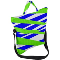 Abstract Triangles Pattern, Dotted Stripes, Grunge Design In Light Colors Fold Over Handle Tote Bag by Casemiro