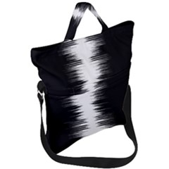 Black And White Noise, Sound Equalizer Pattern Fold Over Handle Tote Bag by Casemiro