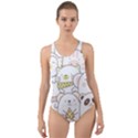 Cute-baby-animals-seamless-pattern Cut-Out Back One Piece Swimsuit View1