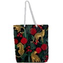 Seamless-pattern-with-leopards-and-roses-vector Full Print Rope Handle Tote (Large) View2