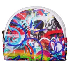 Crazy Grafitti Horseshoe Style Canvas Pouch by essentialimage