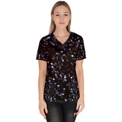 Square Motif Abstract Geometric Pattern 2 Women s V-neck Scrub Top