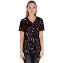 Square Motif Abstract Geometric Pattern 2 Women s V-Neck Scrub Top View1