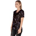 Square Motif Abstract Geometric Pattern 2 Women s V-Neck Scrub Top View2