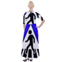 Cross Crossing Crosswalk Line Walk Half Sleeves Maxi Dress View2