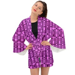 Digital Violet Long Sleeve Kimono