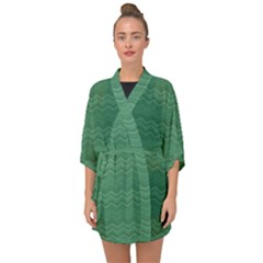 Digital Waves Half Sleeve Chiffon Kimono
