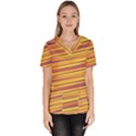 Orange Strips Women s V-Neck Scrub Top View1