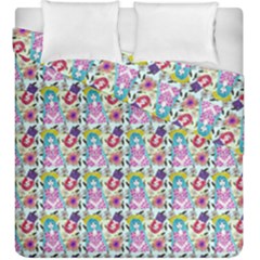 Blue Haired Girl Pattern Blue Duvet Cover Double Side (king Size)