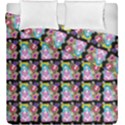 Blue Haired Girl Pattern Black Duvet Cover Double Side (King Size) View1