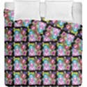 Blue Haired Girl Pattern Black Duvet Cover Double Side (King Size) View2